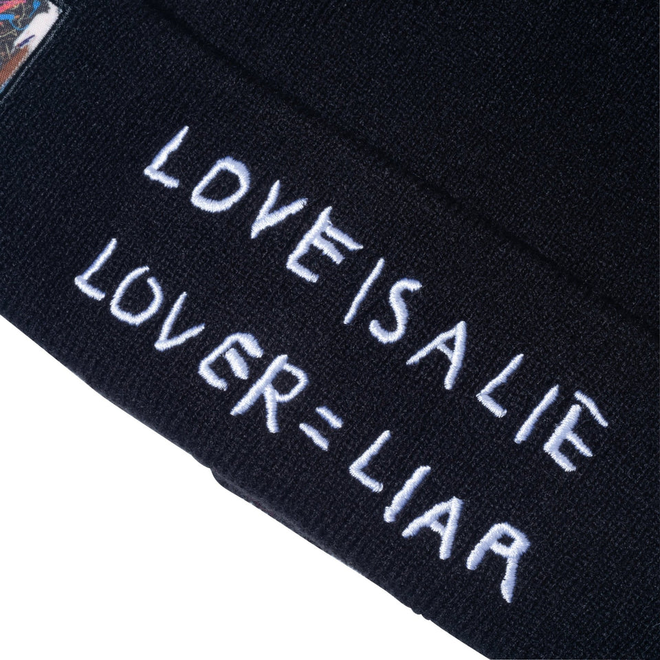 ベーシック カフニット JEAN MICHEL BASQUIAT ジャン=ミシェル・バスキア LOVE IS A LIE LOVER=LIAR ブラック - 13772599-OSFM | NEW ERA ニューエラ公式オンラインストア