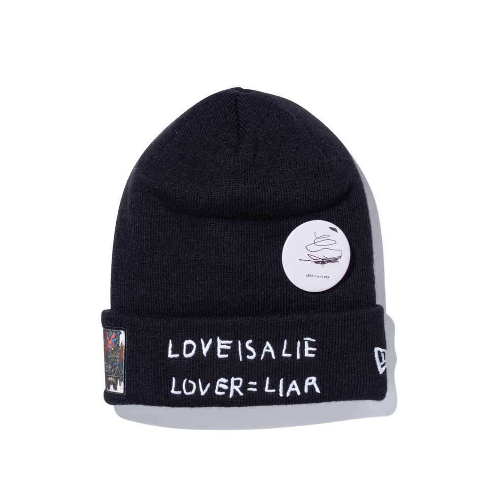 ベーシック カフニット JEAN MICHEL BASQUIAT ジャン=ミシェル・バスキア LOVE IS A LIE LOVER=LIAR ブラック - 13772599-OSFM | NEW ERA ニューエラ公式オンラインストア