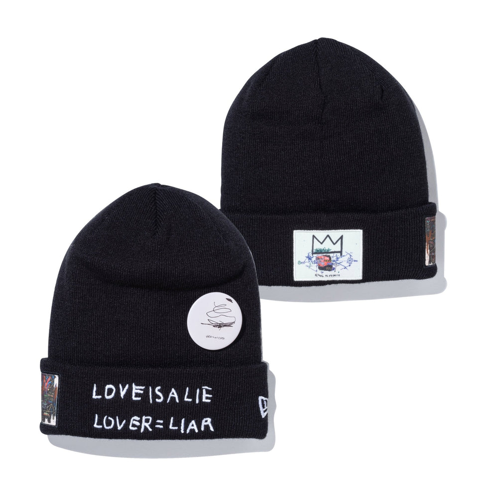 ベーシック カフニット JEAN MICHEL BASQUIAT ジャン=ミシェル・バスキア LOVE IS A LIE LOVER=LIAR ブラック - 13772599-OSFM | NEW ERA ニューエラ公式オンラインストア