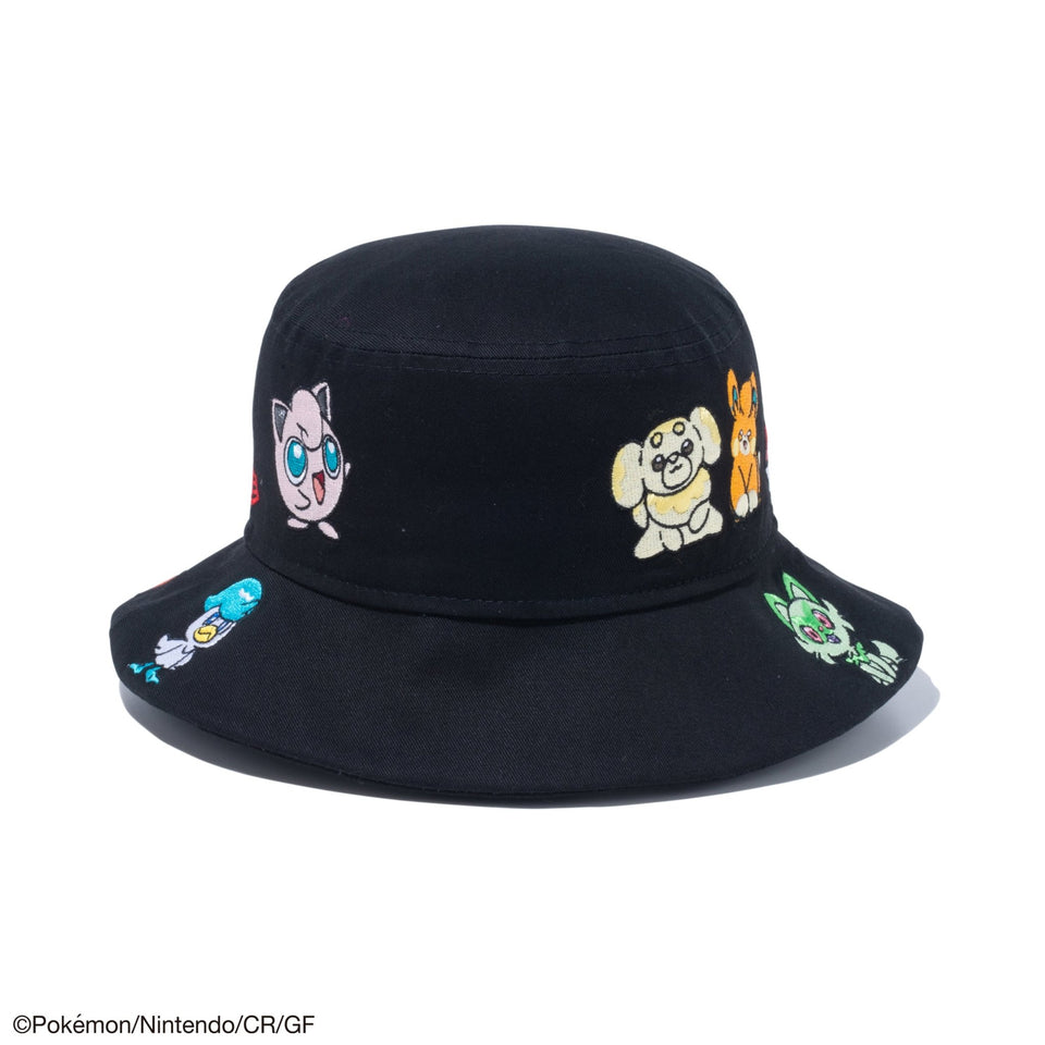 Kid's バケット01 Pokémon ポケモン ピカチュウ イーブイ オールオーバー ブラック - 14124520-SM | NEW ERA ニューエラ公式オンラインストア