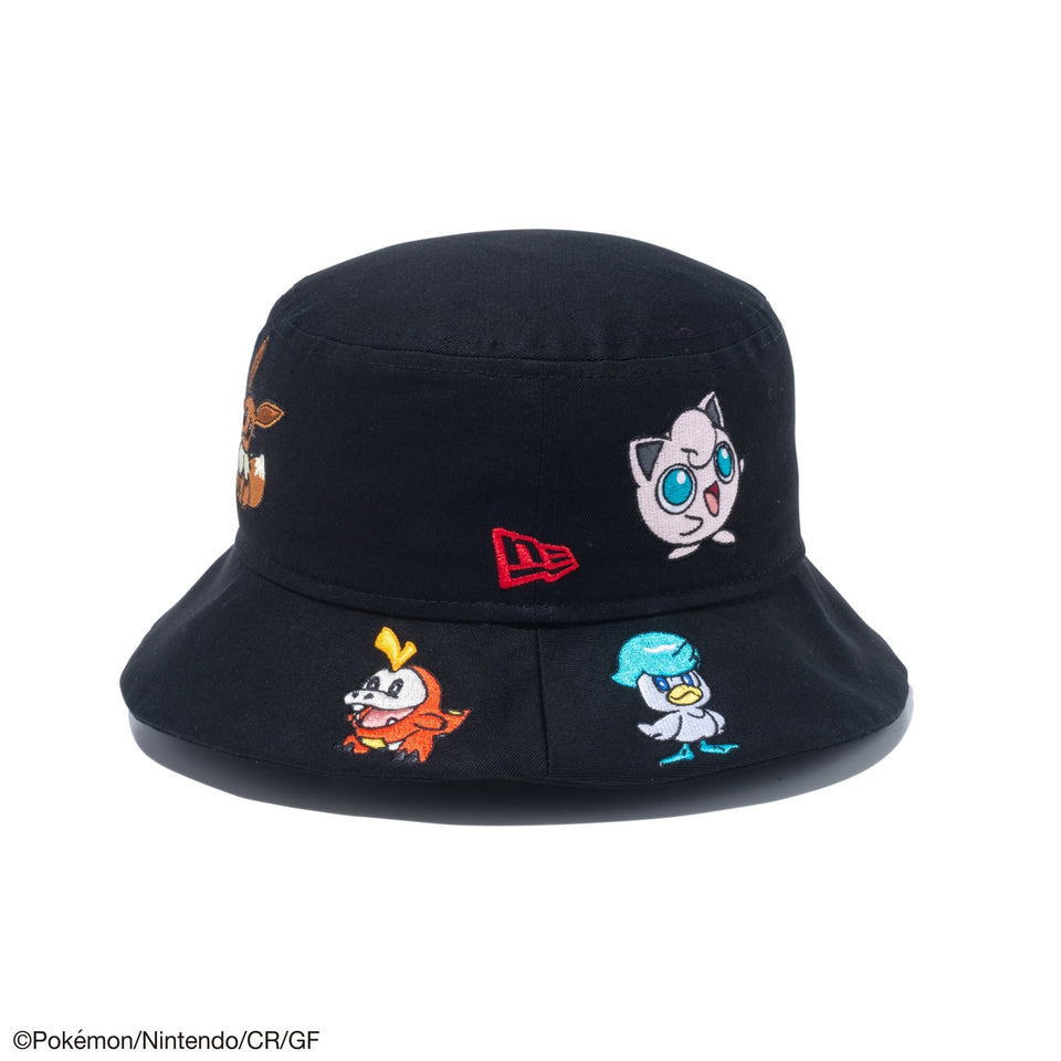 Kid's バケット01 Pokémon ポケモン ピカチュウ イーブイ オールオーバー ブラック - 14124520-SM | NEW ERA ニューエラ公式オンラインストア