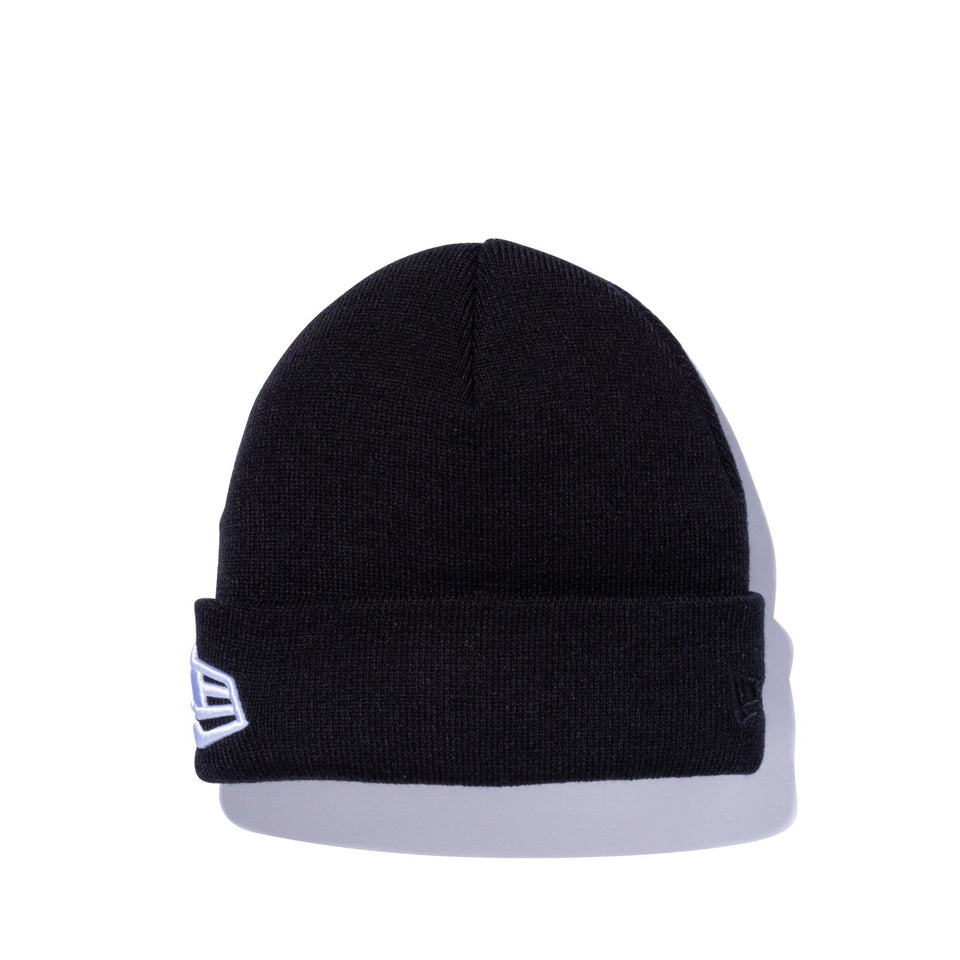 Kid's ベーシック カフニット フラッグロゴ ブラック × ホワイト - 12854453-OSFM | NEW ERA ニューエラ公式オンラインストア