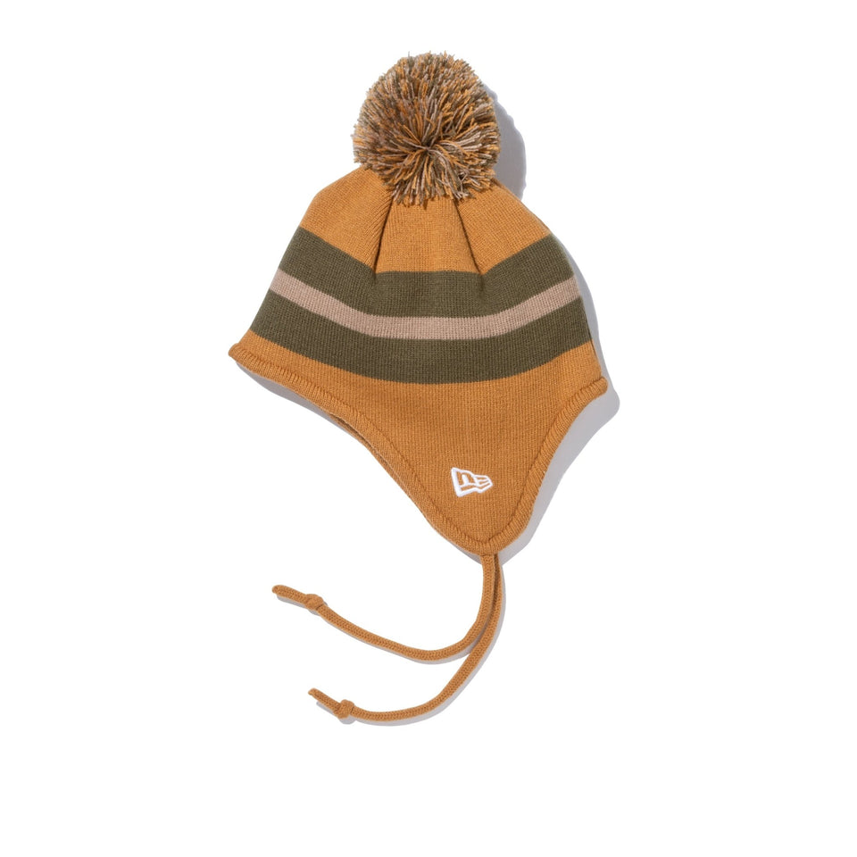 Kid's ポンポンニット Ear Flap ブラウン オリーブグリーン/ベージュ - 13762865-YTH | NEW ERA ニューエラ公式オンラインストア