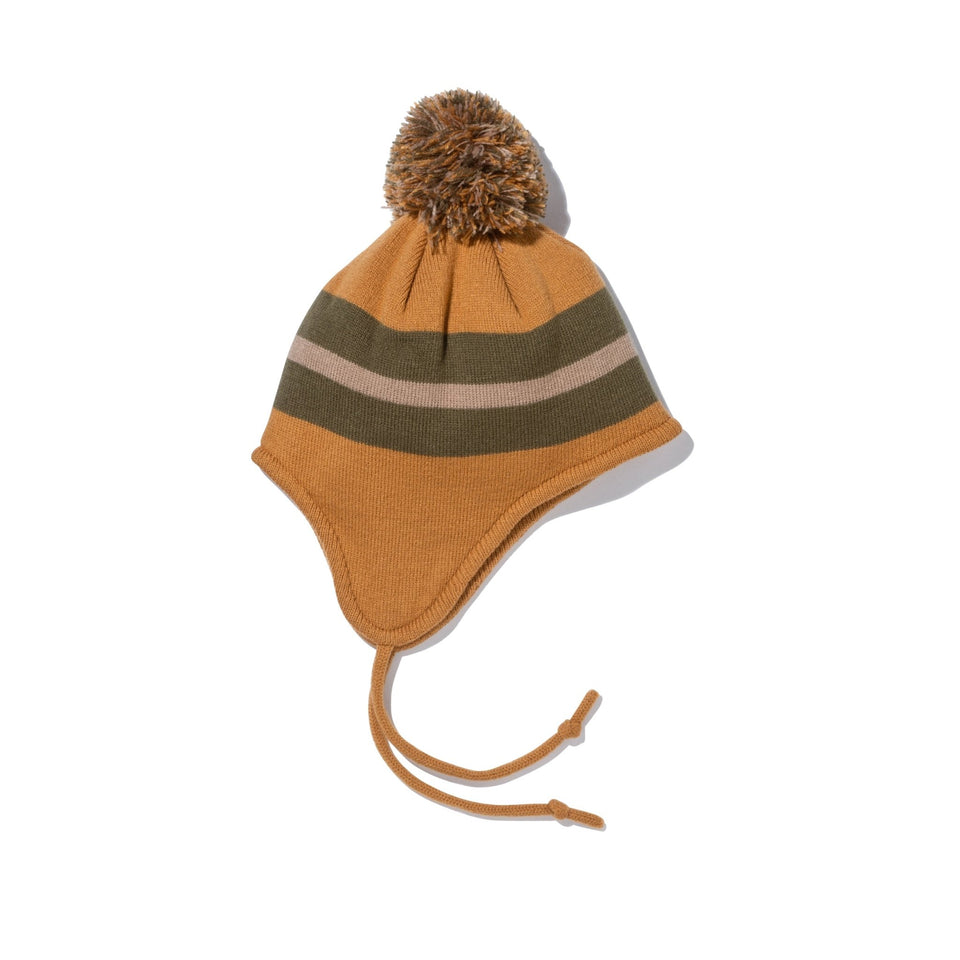 Kid's ポンポンニット Ear Flap ブラウン オリーブグリーン/ベージュ - 13762865-YTH | NEW ERA ニューエラ公式オンラインストア