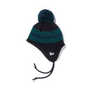 Kid's ポンポンニット Ear Flap ブラック ブリティッシュグリーン/ネイビー - 13762866-YTH | NEW ERA ニューエラ公式オンラインストア