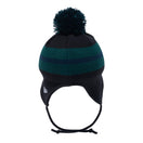 Kid's ポンポンニット Ear Flap ブラック ブリティッシュグリーン/ネイビー - 13762866-YTH | NEW ERA ニューエラ公式オンラインストア