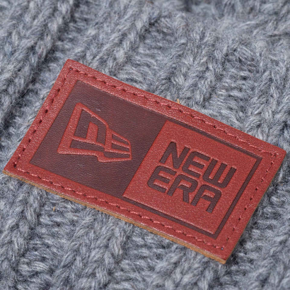 ローゲージ カフニット Leather Patch レザーパッチ グレー - 13327790-OSFM | NEW ERA ニューエラ公式オンラインストア