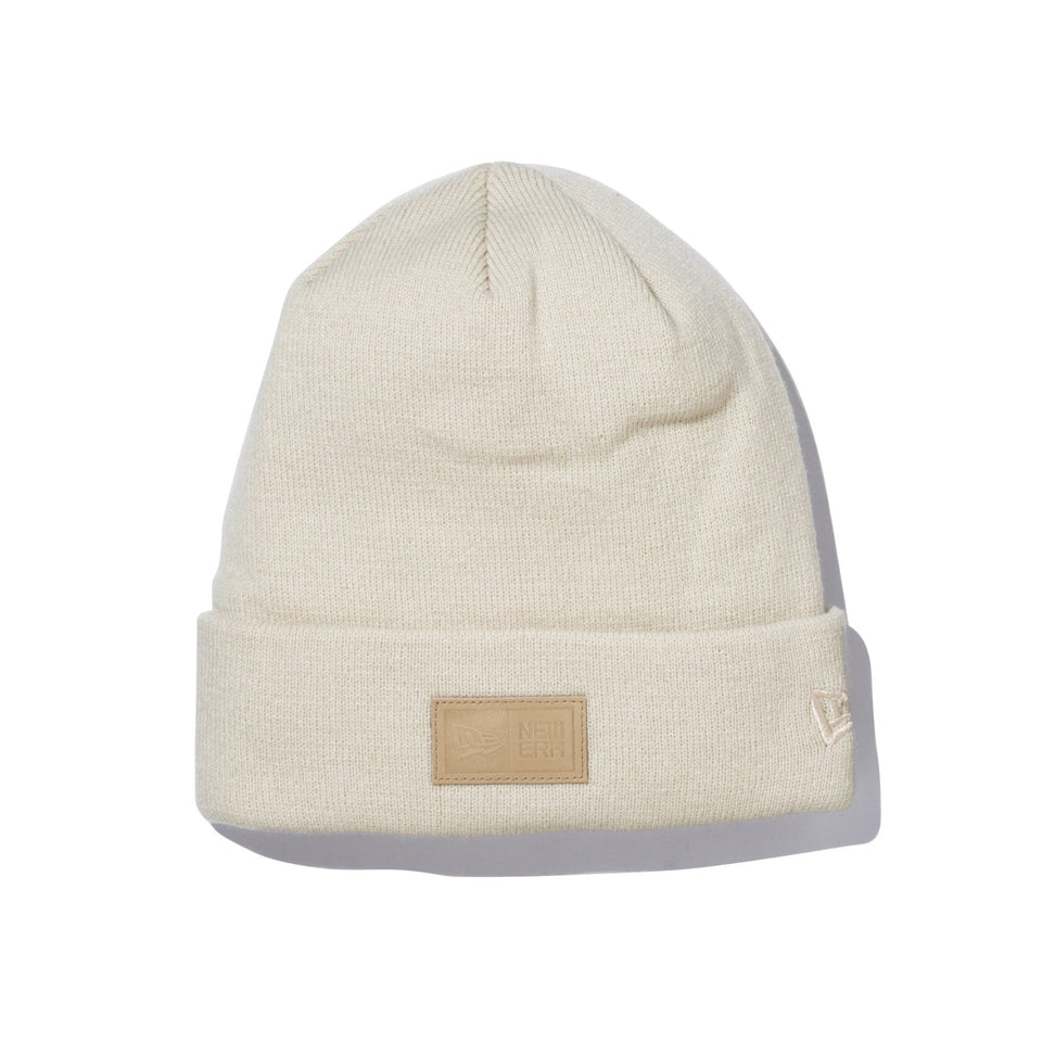 ベーシック カフニット Leather Patch レザーパッチ ストーン - 13751308-OSFM | NEW ERA ニューエラ公式オンラインストア