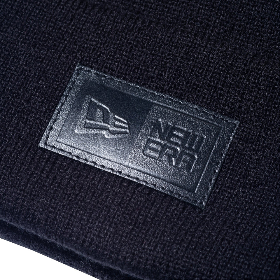 ベーシック カフニット Leather Patch レザーパッチ ブラック - 13751309-OSFM | NEW ERA ニューエラ公式オンラインストア