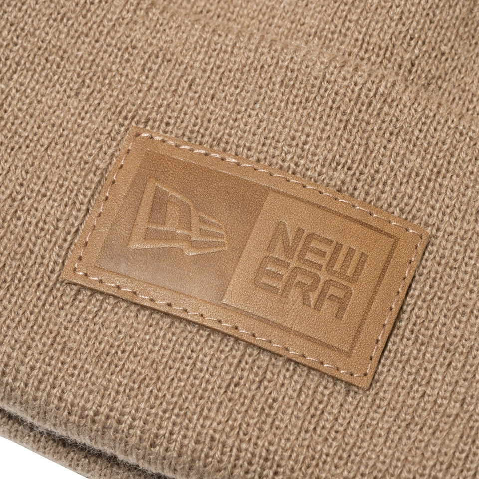 ベーシック カフニット Leather Patch レザーパッチ ベージュ - 13751311-OSFM | NEW ERA ニューエラ公式オンラインストア