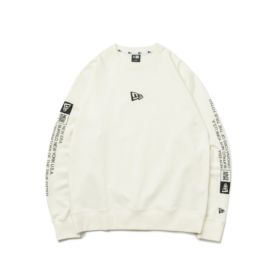 裏毛 スウェット クルーネック Logo and Text フラッグロゴ ボックスロゴ オフホワイト - 13331055-S | NEW ERA ニューエラ公式オンラインストア