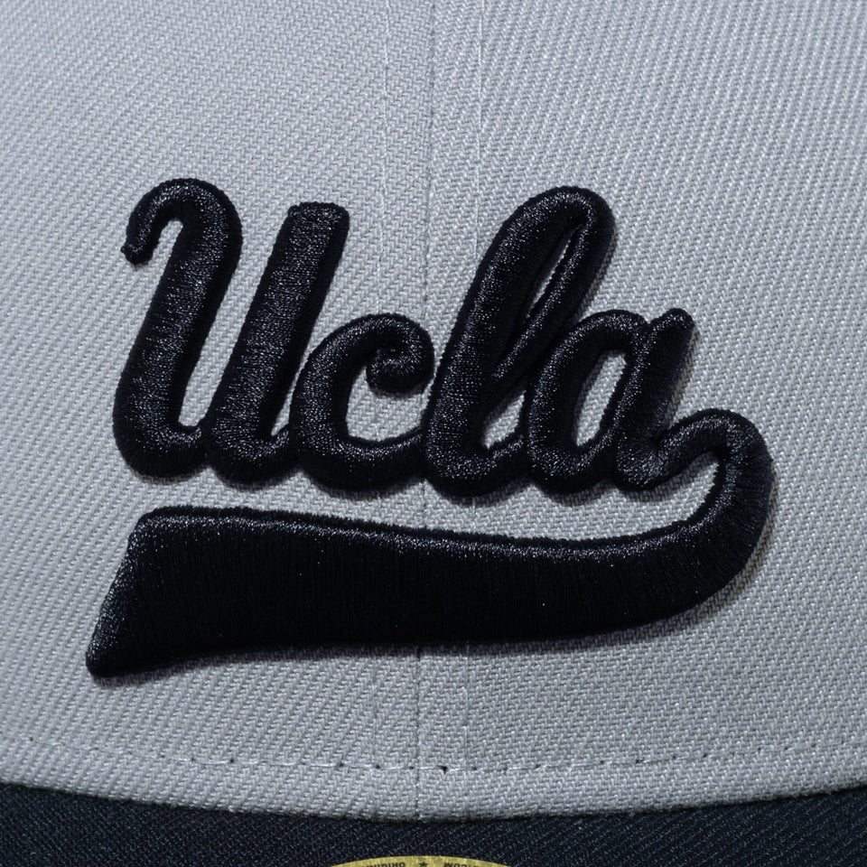 LP 59FIFTY UCLA スクリプトロゴ グレー × ブラック ネイビーバイザー - 13529428-700 | NEW ERA ニューエラ公式オンラインストア