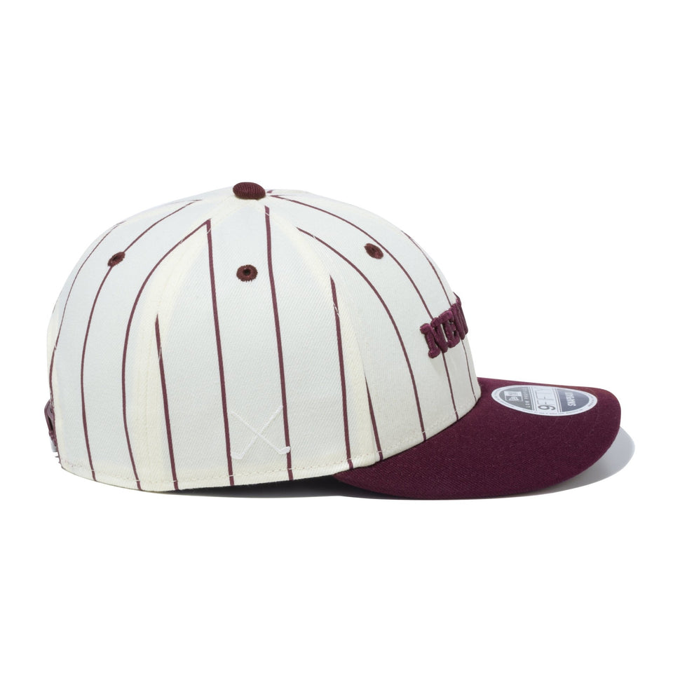 【ゴルフ】 LP 9FIFTY Pin Stripe クロームホワイト マルーンバイザー - 13762909-OSFM | NEW ERA ニューエラ公式オンラインストア