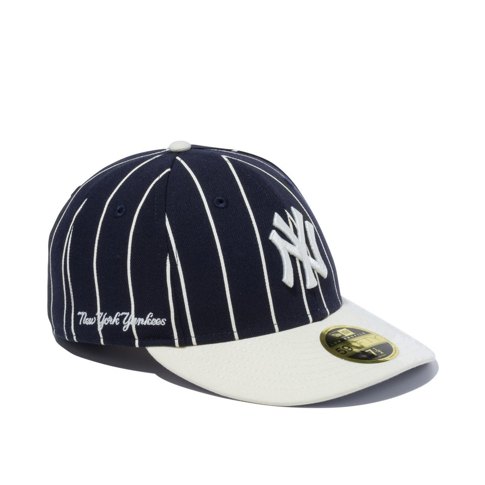 LP59FIFTY MLB 2-Tone ニューヨーク・ヤンキース ネイビーアイボリーストライプ クロームホワイトバイザー - 13327780-700 | NEW ERA ニューエラ公式オンラインストア