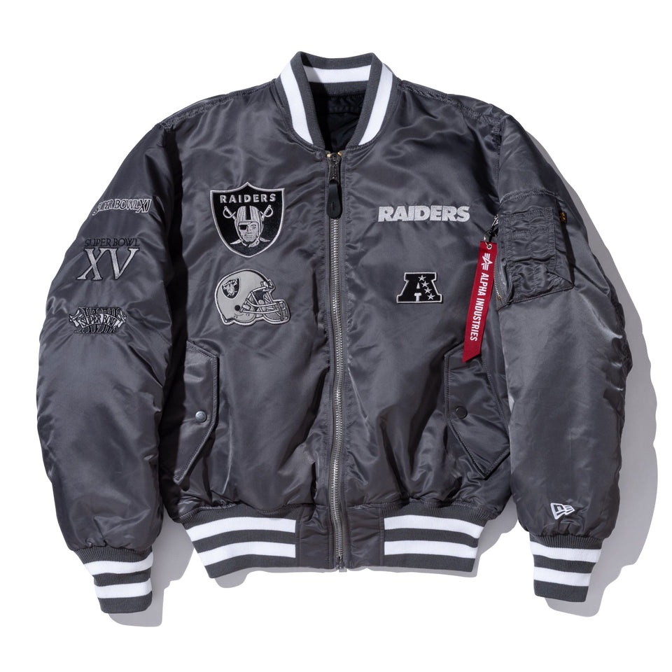 MA-1 NFL x Alpha Industries ラスベガス・レイダース グレー - 13276205-S | NEW ERA ニューエラ公式オンラインストア