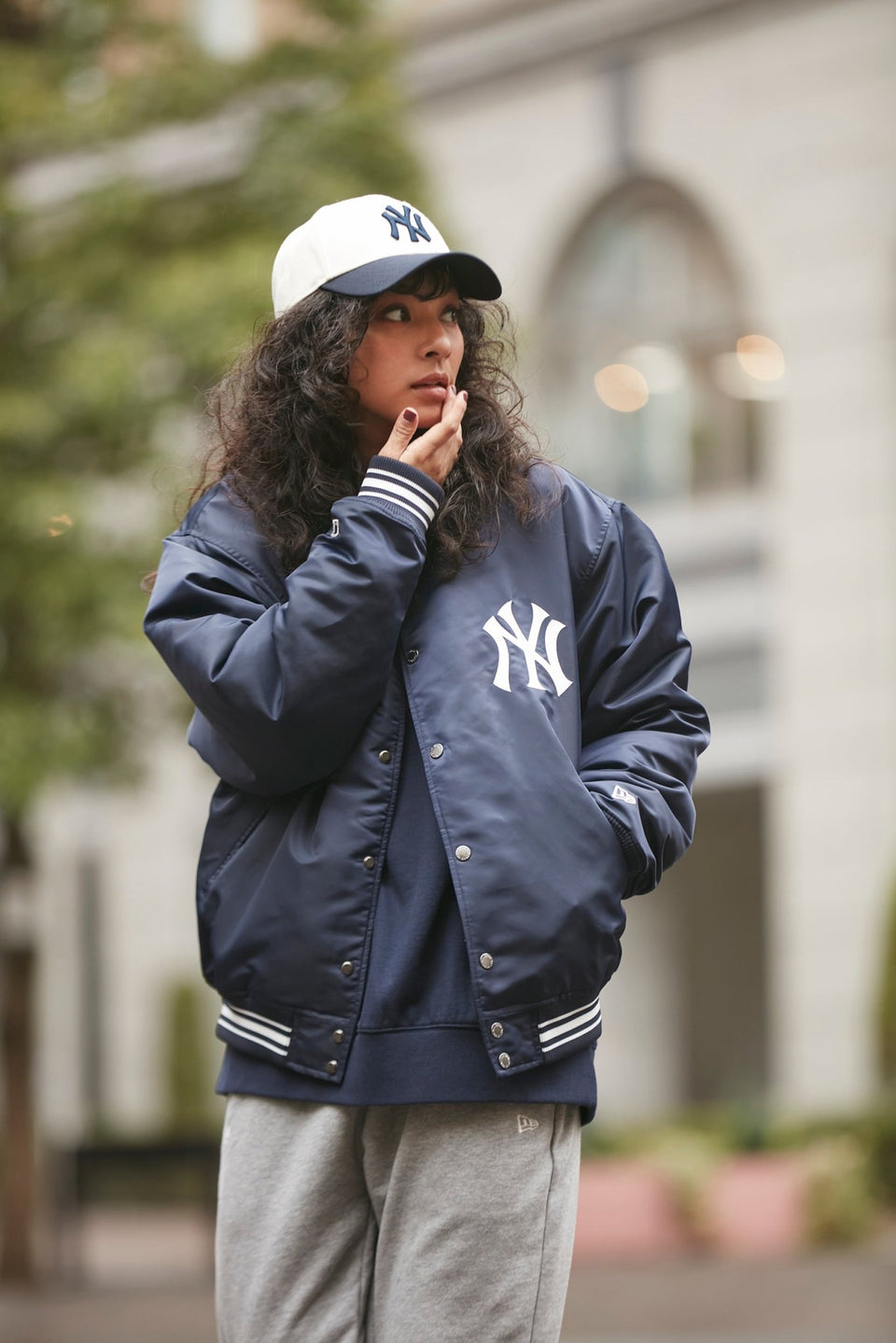 NEW ERA NEW YORK YANKEES NYLON VARSITY JACKET（ニューエラ