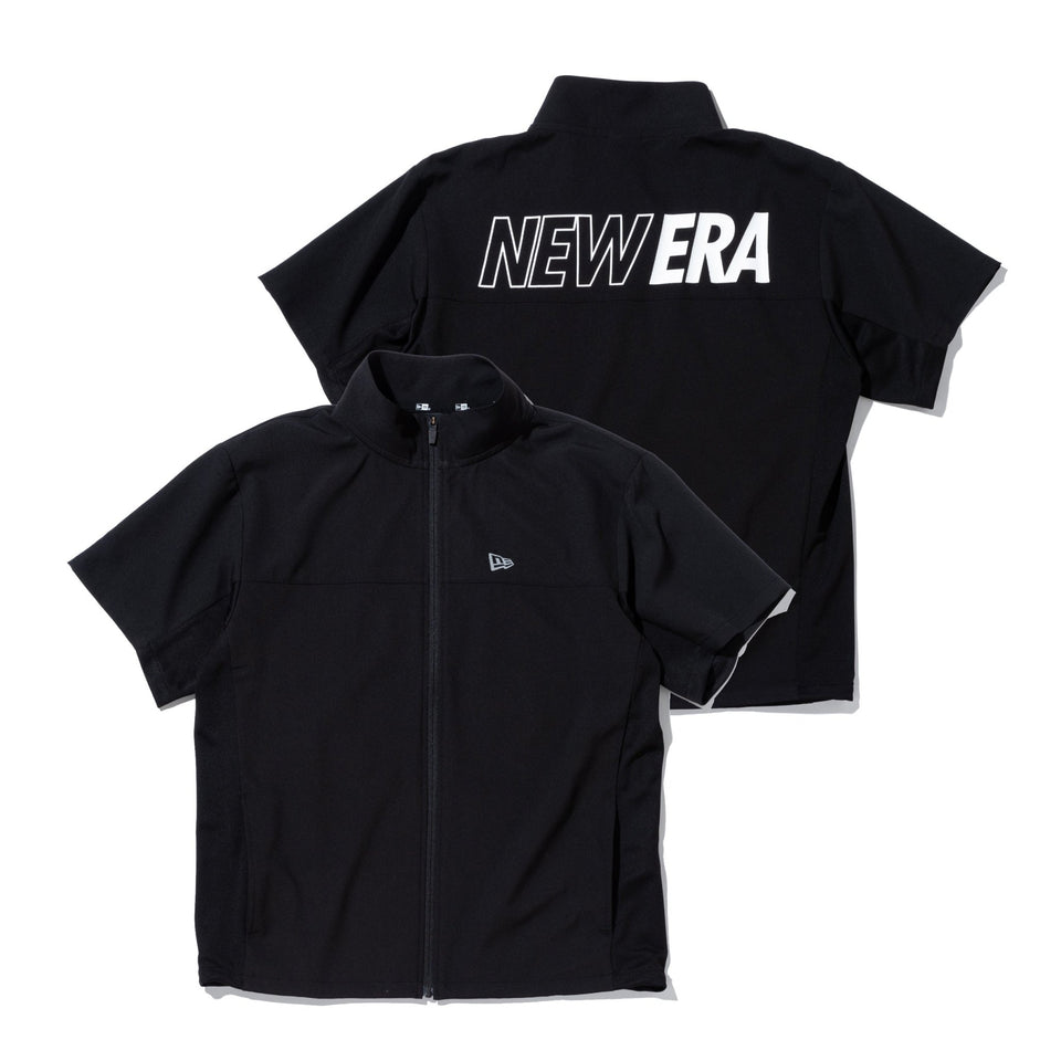 半袖 クロスウェアジャケット NEW ERA ブラック × ブラック/ホワイト