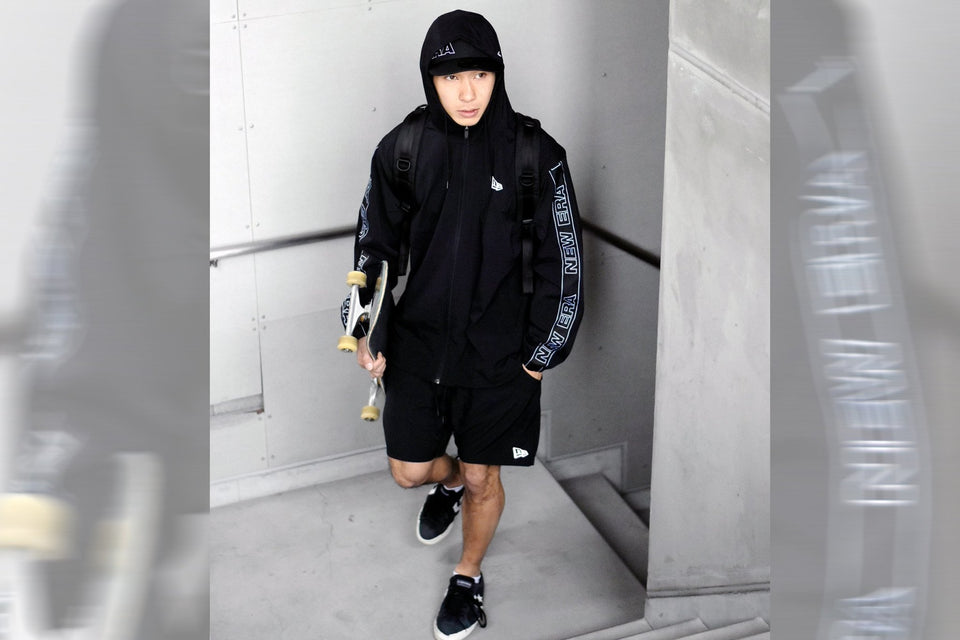トラックハーフパンツ ベーシック ブラック × ホワイト 【NEW ERA WORKOUT】 - 12018839-S | NEW ERA ニューエラ公式オンラインストア