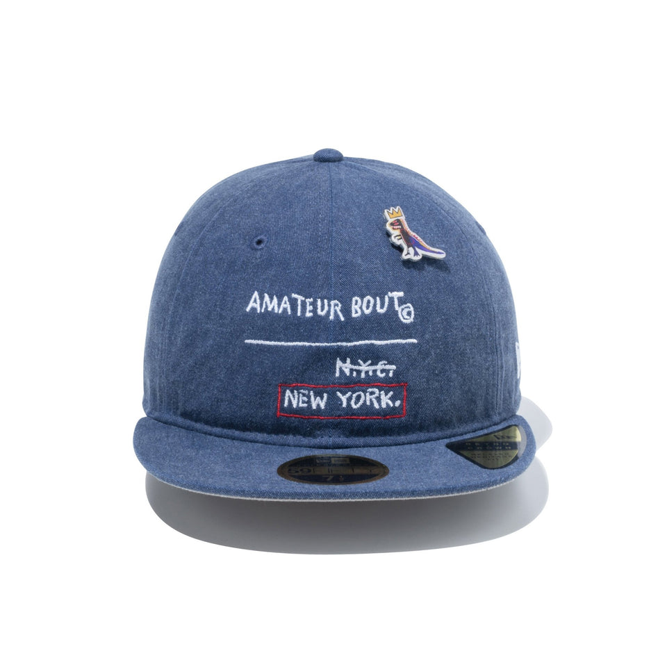 RC 59FIFTY Flat Visor JEAN MICHEL BASQUIAT ジャン=ミシェル・バスキア アシッドウォッシュ ネイビー - 13772359-700 | NEW ERA ニューエラ公式オンラインストア