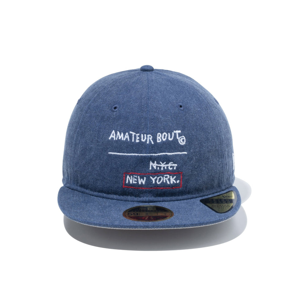 RC 59FIFTY Flat Visor JEAN MICHEL BASQUIAT ジャン=ミシェル・バスキア アシッドウォッシュ ネイビー - 13772359-700 | NEW ERA ニューエラ公式オンラインストア