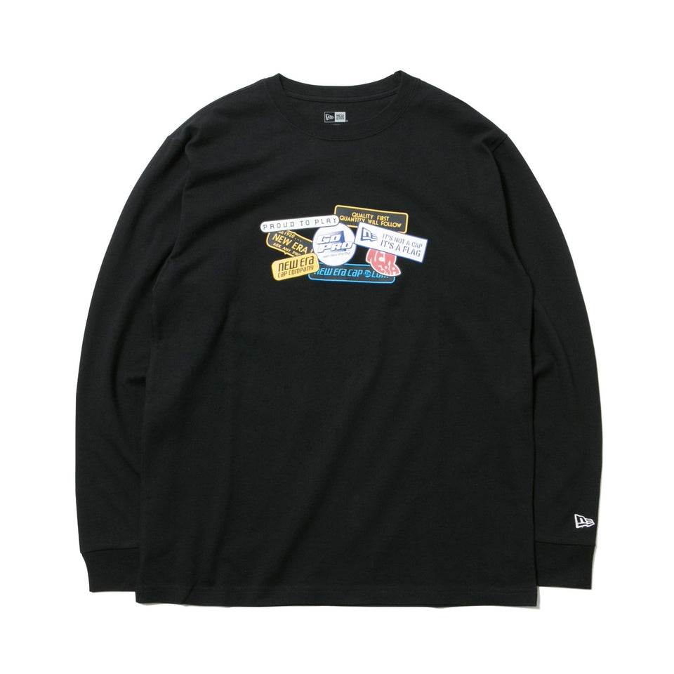 長袖 コットン Tシャツ オールドロゴパッチ ブラック レギュラーフィット - 12325229-S | NEW ERA ニューエラ公式オンラインストア