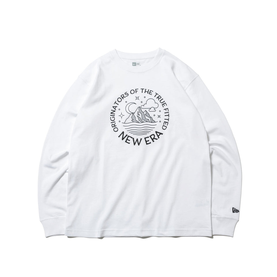 長袖 コットン Tシャツ ムーン&マウンテン ホワイト【ニューエラ アウトドア】 - 12542660-S | NEW ERA ニューエラ公式オンラインストア