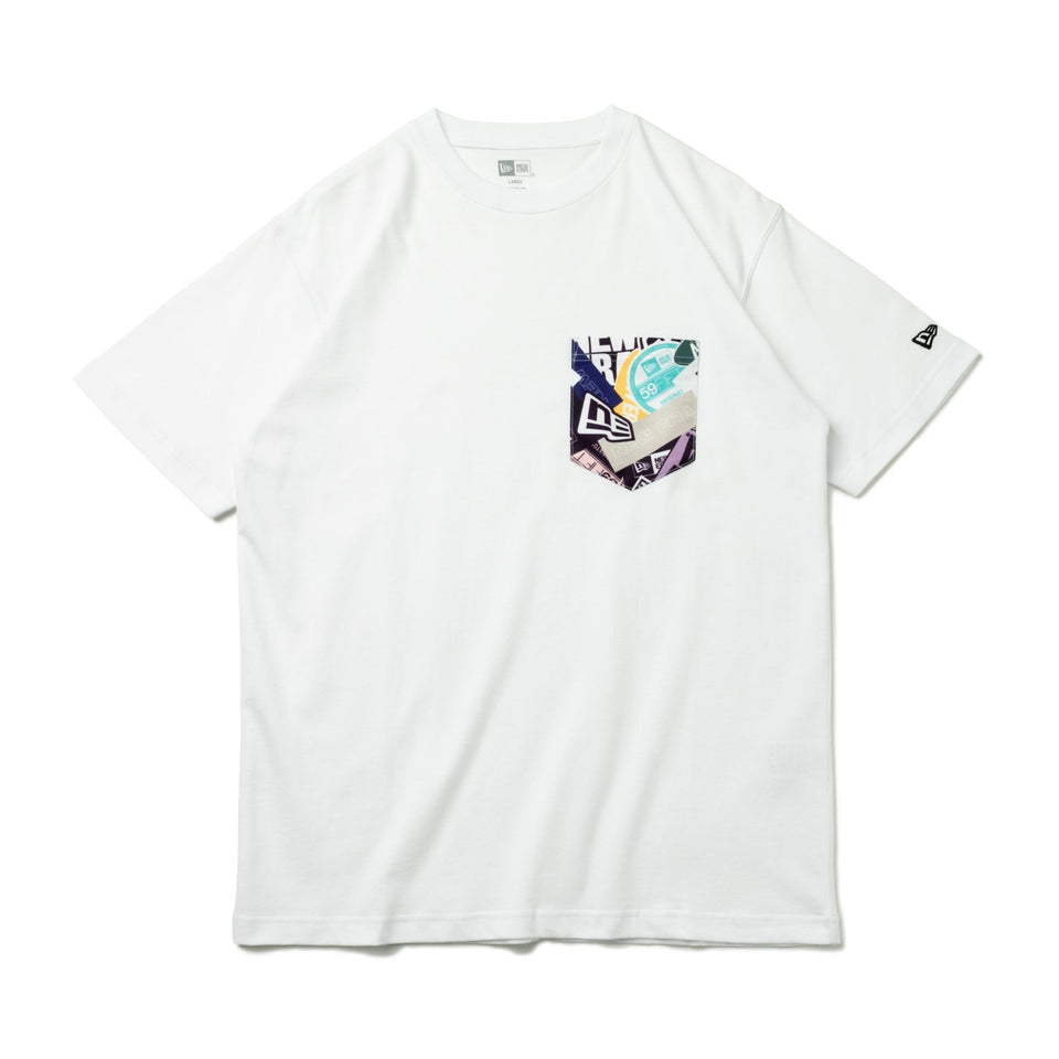 半袖 コットン ポケット Tシャツ ステッカーロゴ ホワイト レギュラーフィット - 13061442-S | NEW ERA ニューエラ公式オンラインストア