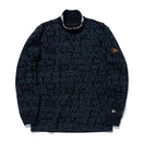 【ゴルフ】長袖 ハイカラーネック パフォーマンス Tシャツ オールオーバーロゴ ブラック - 13368270-S | NEW ERA ニューエラ公式オンラインストア