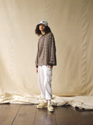 長袖 オーバーサイズド ボーダーTシャツ BLACK LABEL FW23 ウォルナット - 13952734-S | NEW ERA ニューエラ公式オンラインストア