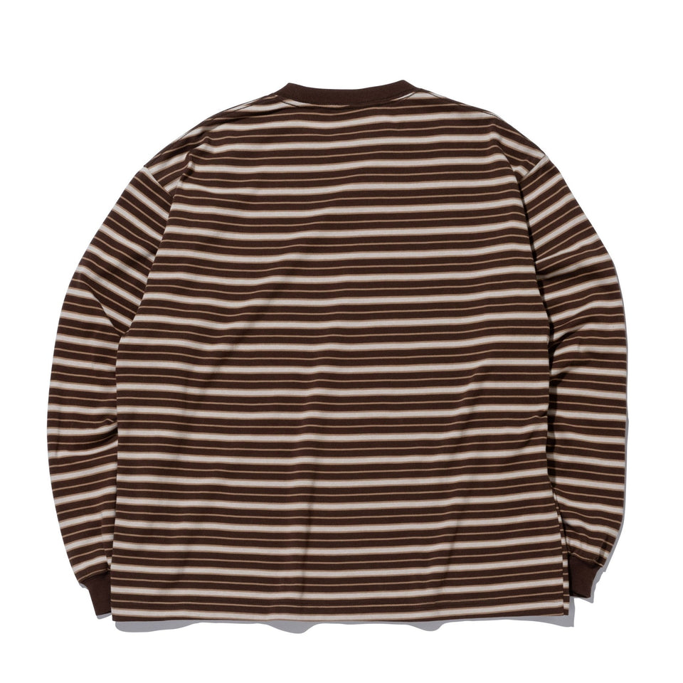 長袖 オーバーサイズド ボーダーTシャツ BLACK LABEL FW23 ウォルナット - 13952734-S | NEW ERA ニューエラ公式オンラインストア