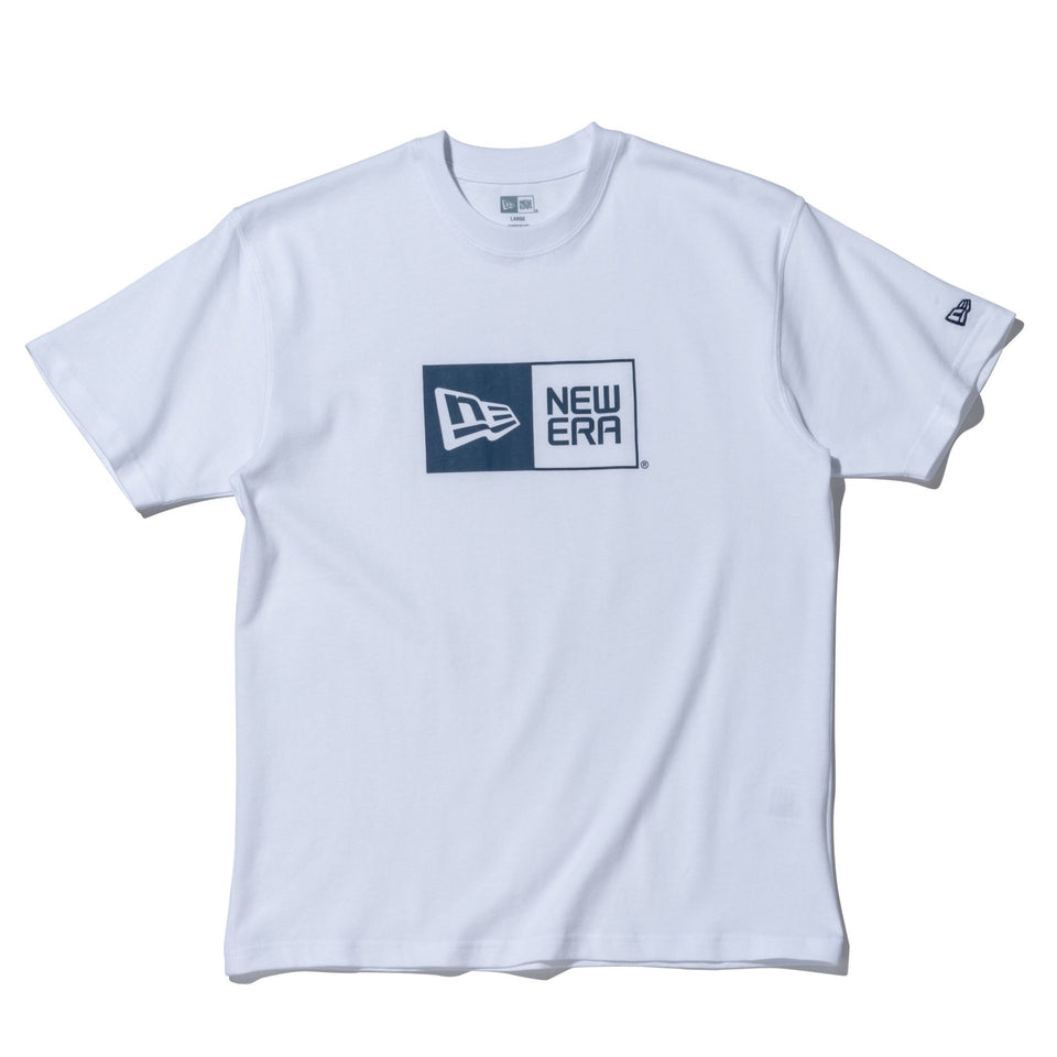 半袖 コットン Tシャツ Box Logo ボックスロゴ ホワイト × ネイビー レギュラーフィット - 13516799-S | NEW ERA ニューエラ公式オンラインストア