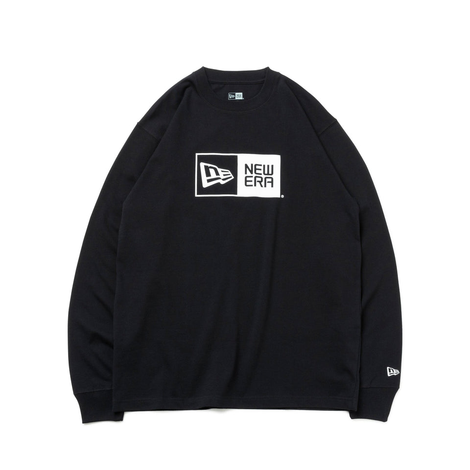 長袖 コットン Tシャツ Box Logo ボックスロゴ ブラック レギュラー ...