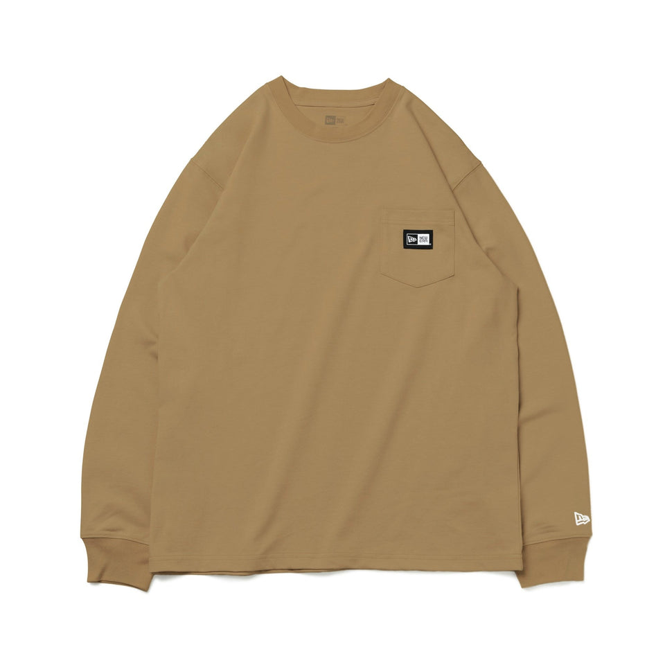 長袖 コットン ポケット Tシャツ Box Logo ボックスロゴ カーキ レギュラーフィット - 13755439-S | NEW ERA ニューエラ公式オンラインストア