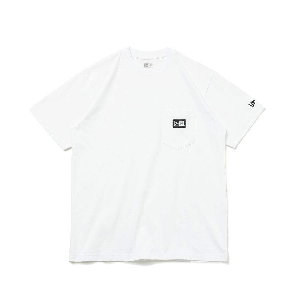 半袖 コットン ポケット Tシャツ Box Logo ボックスロゴ ウーブンパッチ ホワイト レギュラーフィット - 14121928-S | NEW ERA ニューエラ公式オンラインストア