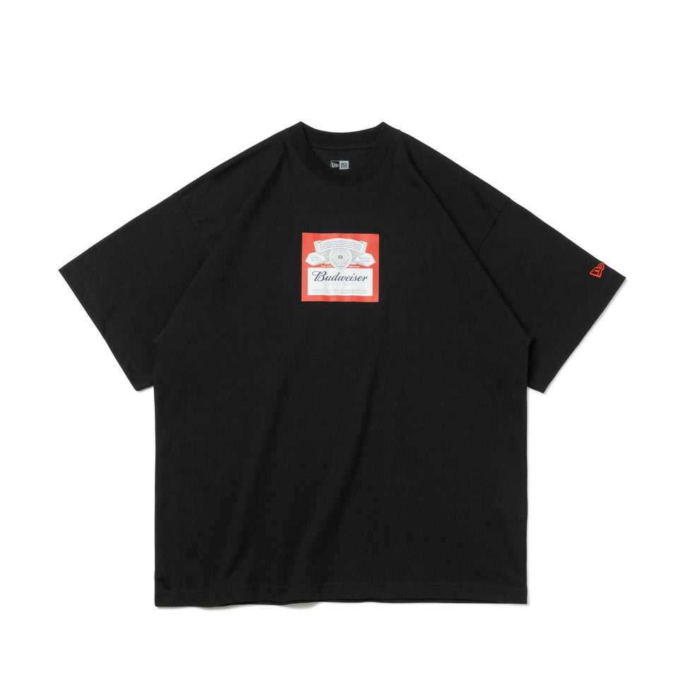 半袖 オーバーサイズド コットン Tシャツ Budweiser バドワイザー ラベルロゴ ブラック - 13579542-S | NEW ERA ニューエラ公式オンラインストア
