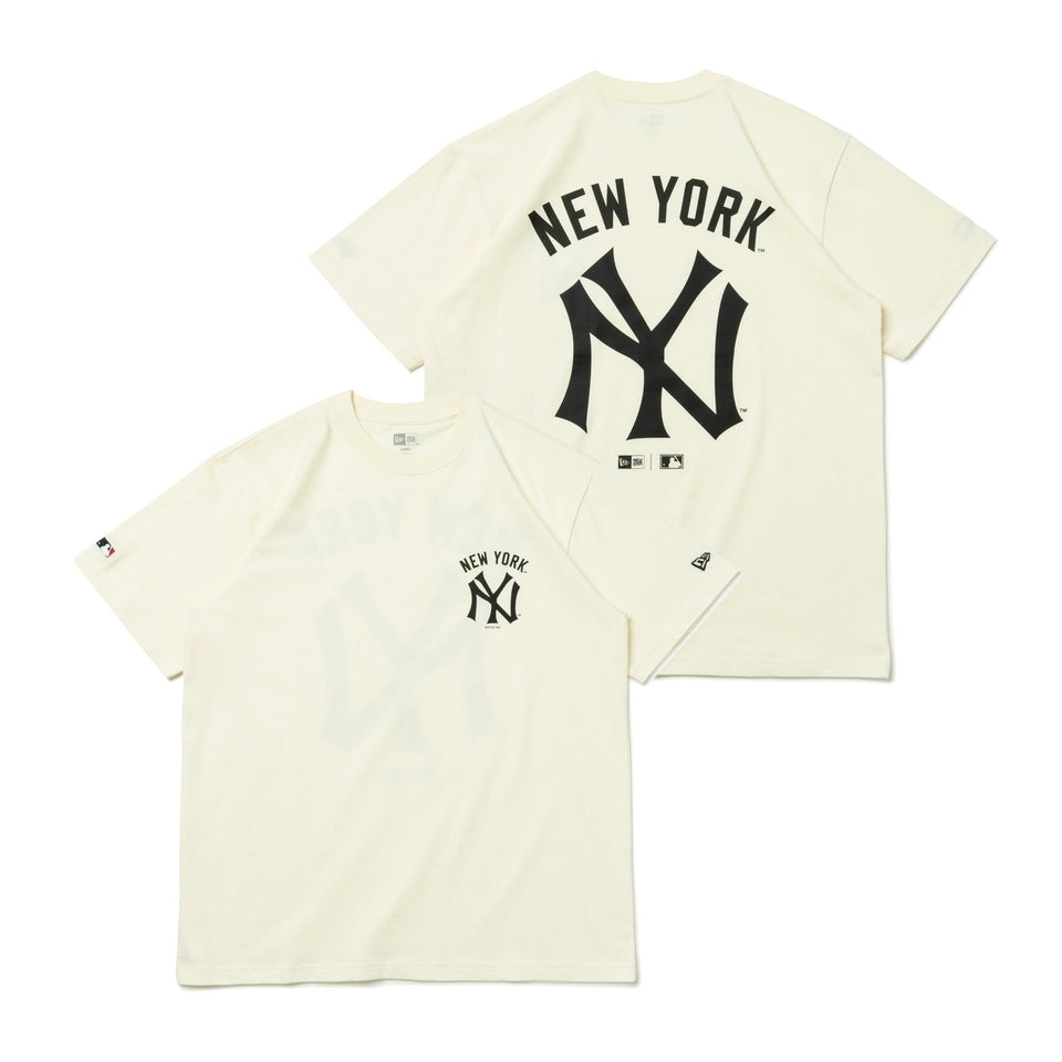 ビッグサイズ　MLB×ニューヨークヤンキース　半袖Tシャツ　デカロゴ　ブラック