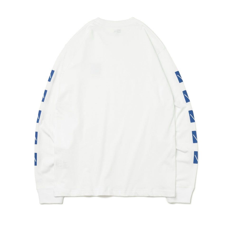 長袖 コットン Tシャツ Cube Logo ホワイト × ブルー レギュラーフィット - 13330968-S | NEW ERA ニューエラ公式オンラインストア