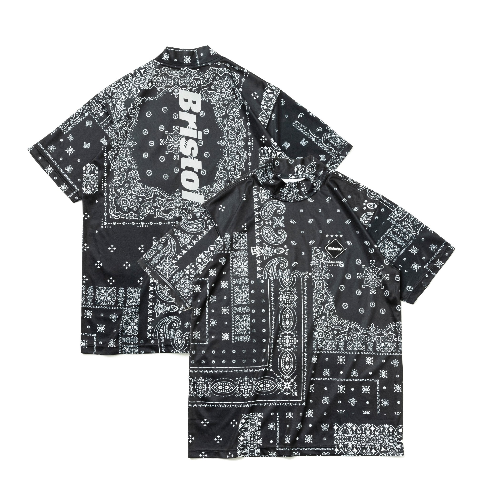 ミドルネック 半袖 テック Tシャツ F.C.Real Bristol ペイズリー