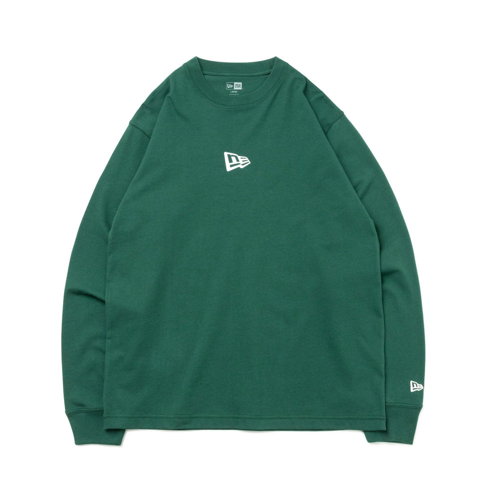 長袖 コットン Tシャツ Flag Logo Mini フラッグロゴミニ ダークグリーン レギュラーフィット - 13330967-S | NEW ERA ニューエラ公式オンラインストア