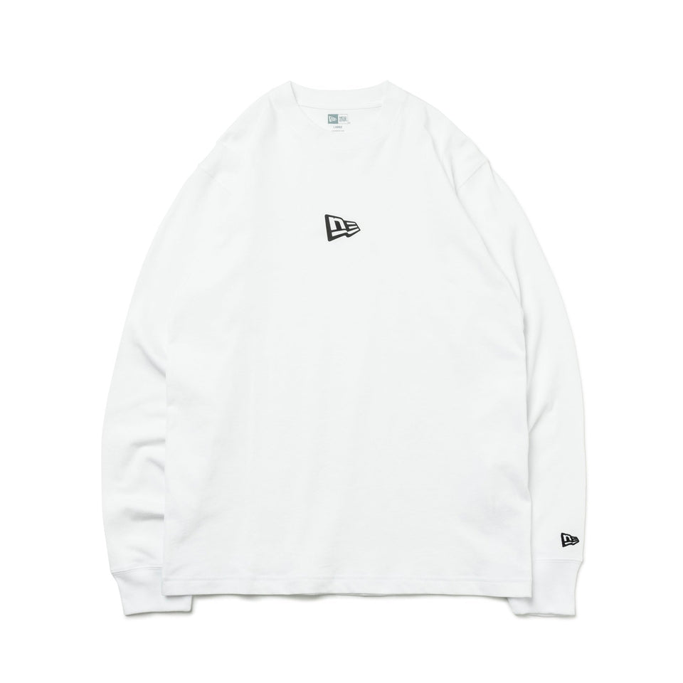 長袖 コットン Tシャツ Flag Logo Mini フラッグロゴミニ ホワイト レギュラーフィット - 13334223-S | NEW ERA ニューエラ公式オンラインストア