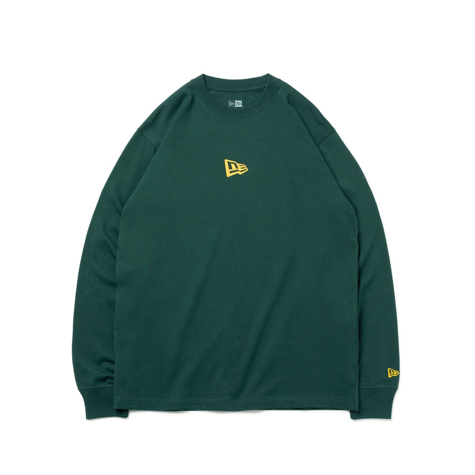 長袖 コットン Tシャツ Flag Logo Mini ダークグリーン レギュラーフィット - 13755427-S | NEW ERA ニューエラ公式オンラインストア