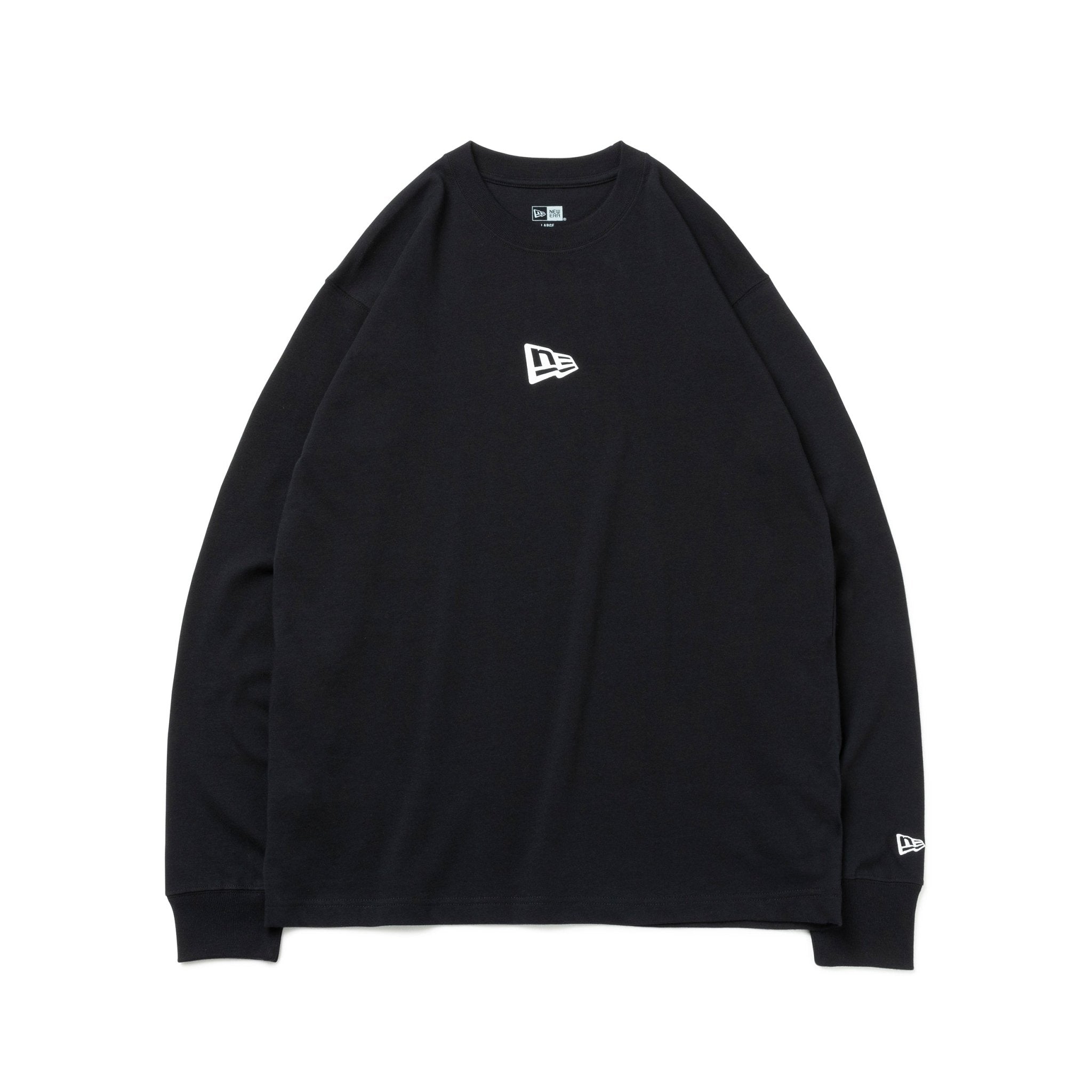 長袖 コットン Tシャツ Flag Logo Mini ブラック レギュラー