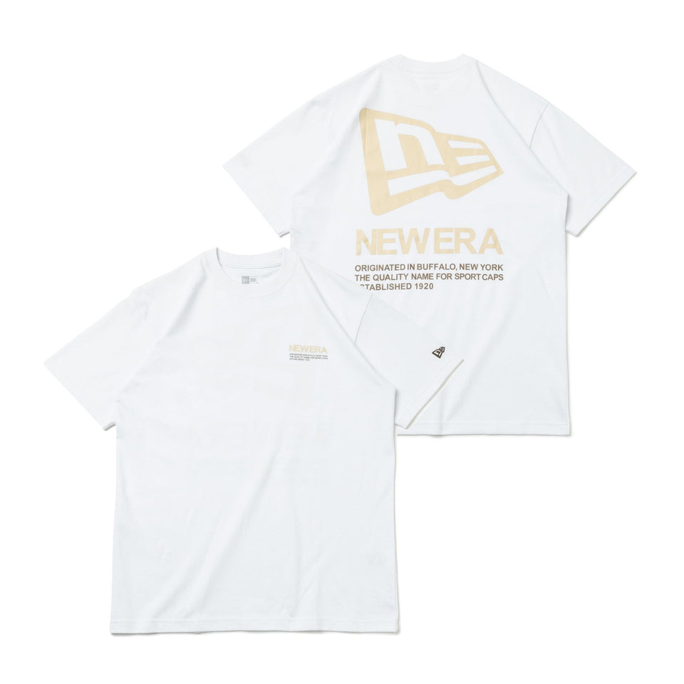 半袖 パフォーマンス Tシャツ Flag & Text ホワイト/ベージュ レギュラーフィット - 13516703-S | NEW ERA ニューエラ公式オンラインストア