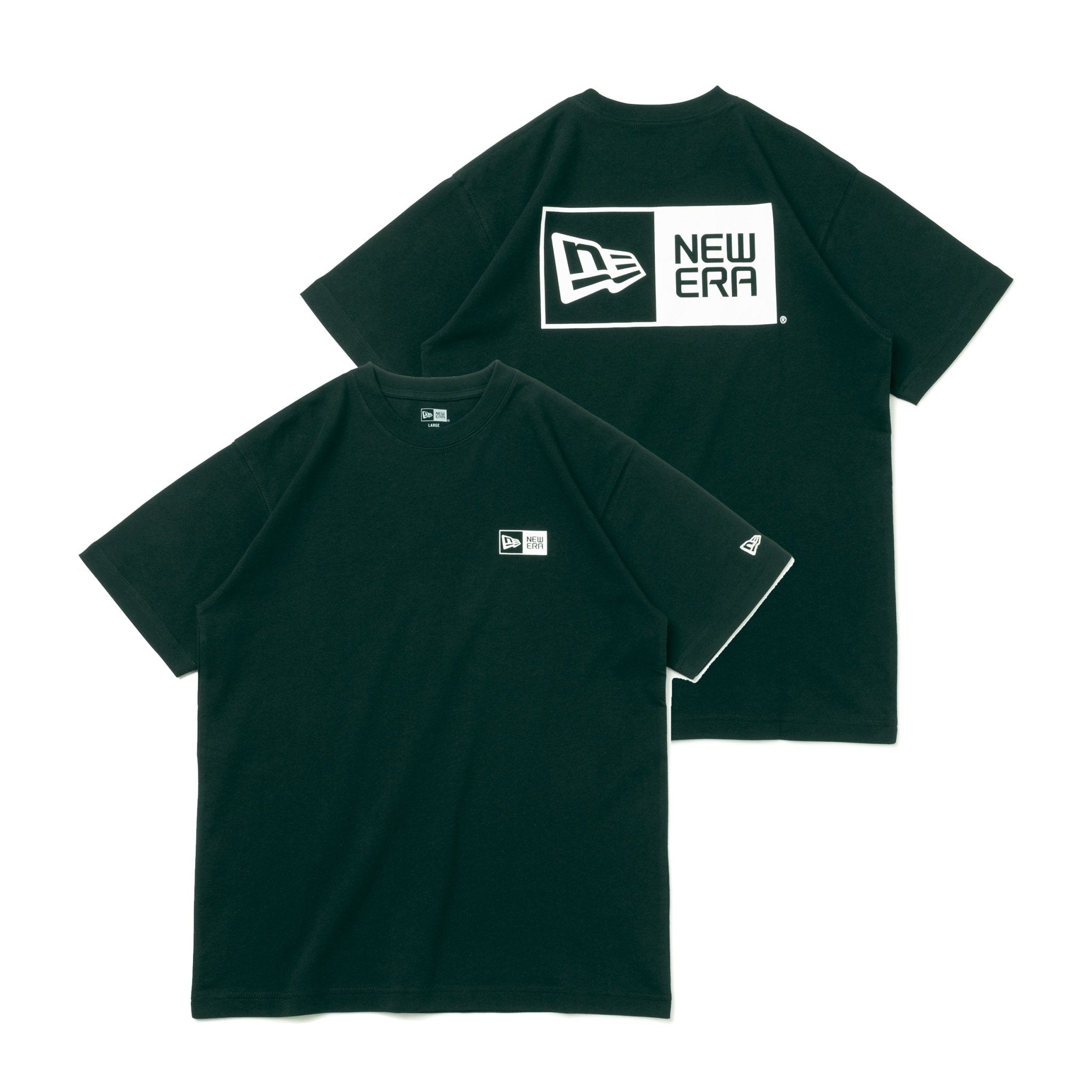 半袖 コットン Tシャツ Front & Back ボックスロゴ ブラック