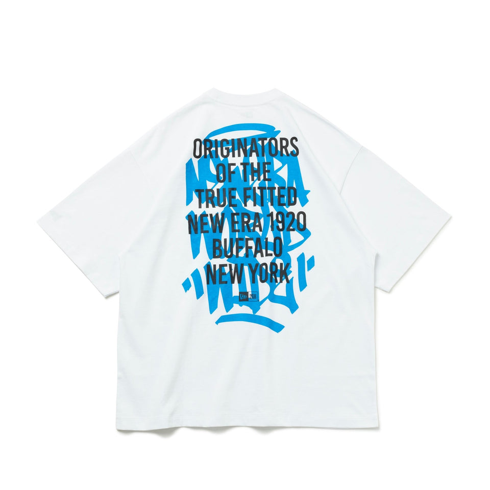 半袖 オーバーサイズド コットン Tシャツ Graffiti ホワイト