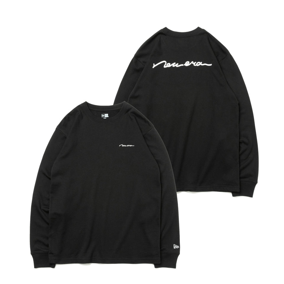 長袖 ウォーム Tシャツ Handwritten ブラック レギュラーフィット - 13330931-S | NEW ERA ニューエラ公式オンラインストア