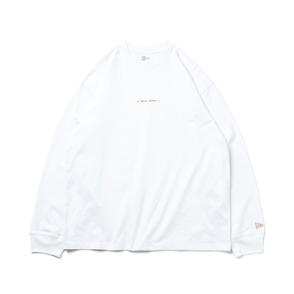 長袖 オーバーサイズド コットン Tシャツ Handwritten Logo ホワイト - 13755392-S | NEW ERA ニューエラ公式オンラインストア