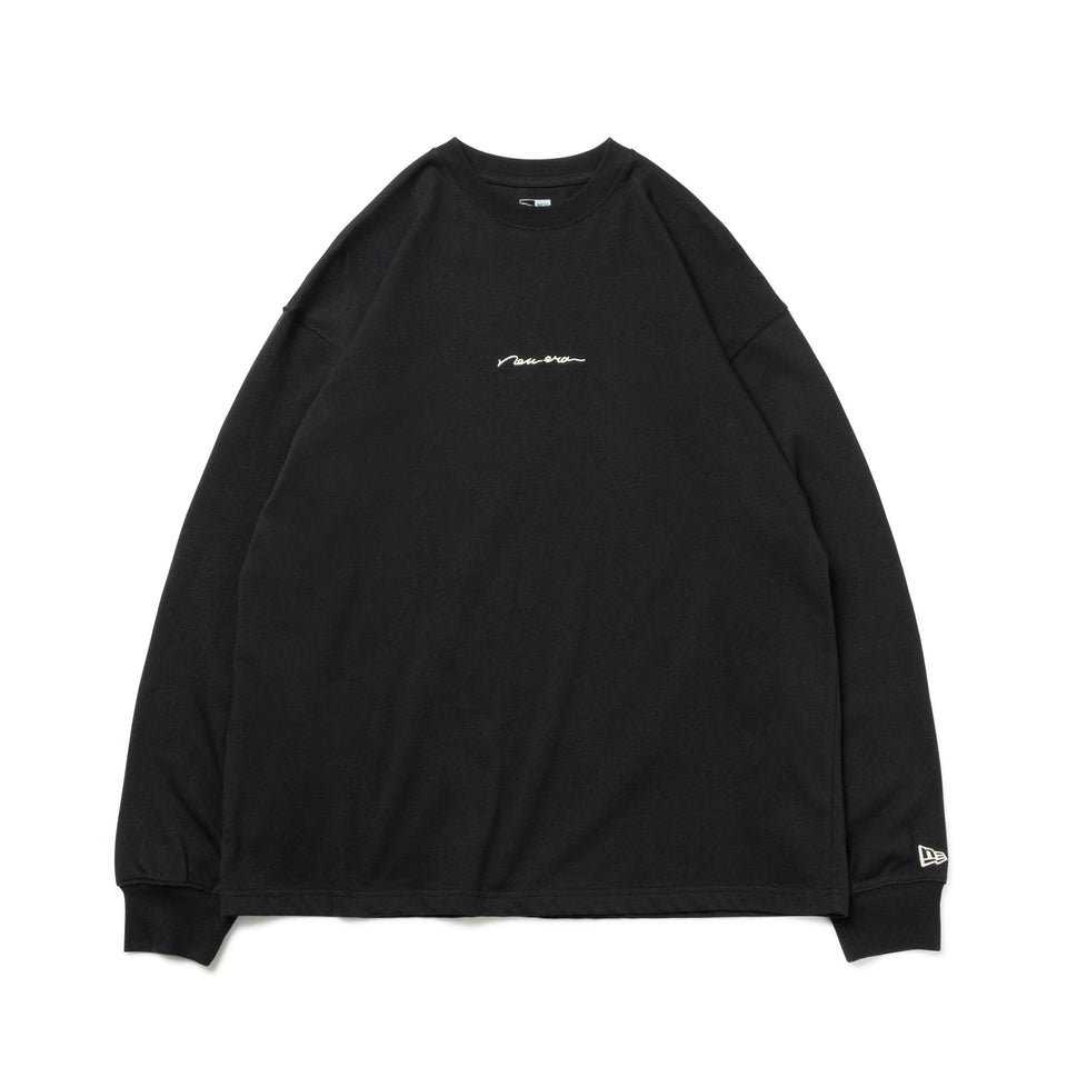 長袖 オーバーサイズド コットン Tシャツ Handwritten Logo ブラック - 13755394-S | NEW ERA ニューエラ公式オンラインストア