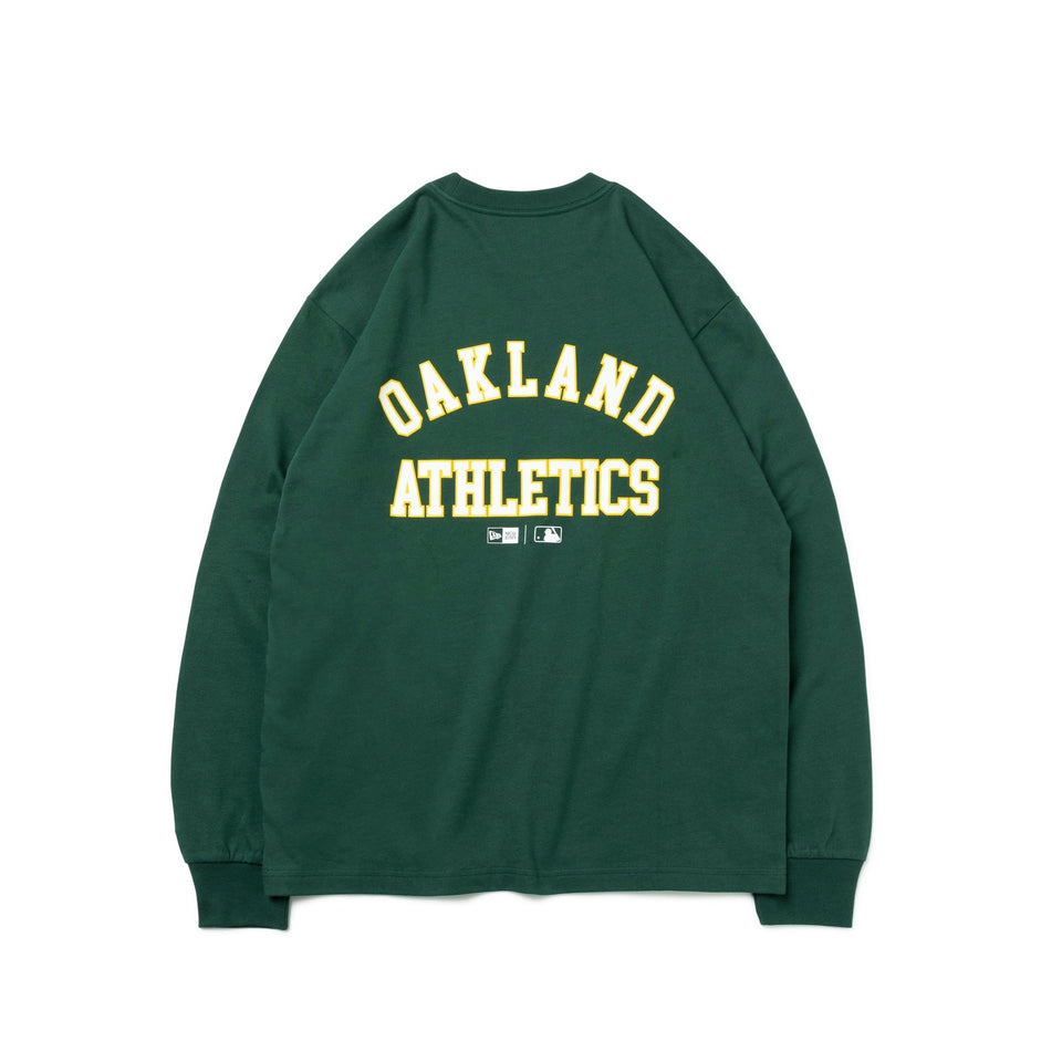 長袖 コットン Tシャツ MLB Apparel オークランド・アスレチックス ダークグリーン レギュラーフィット - 13755418-S | NEW ERA ニューエラ公式オンラインストア