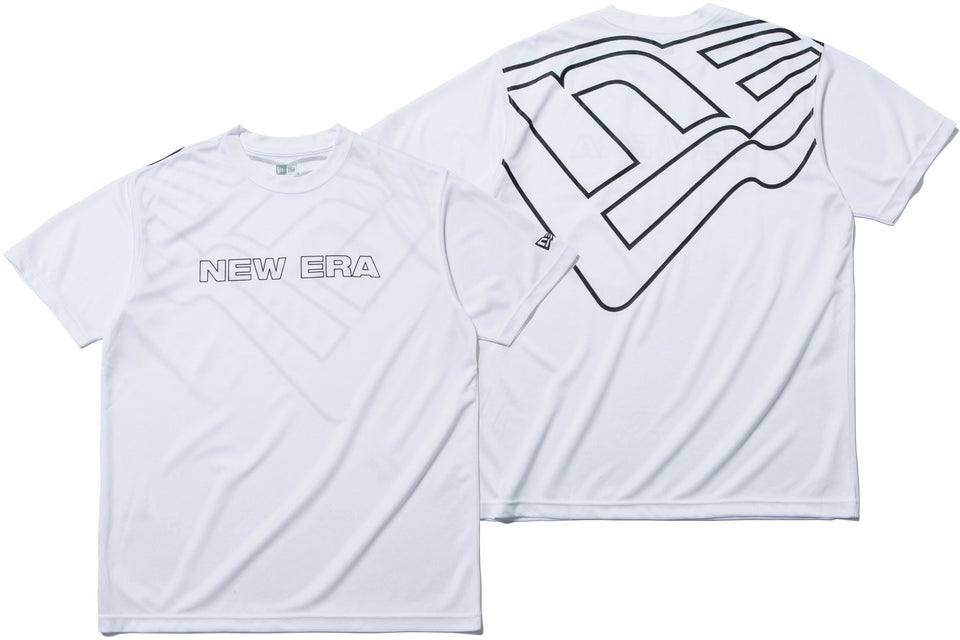 テック Tシャツ ニューエラ ワードマーク & ビッグフラッグ ホワイト 【NEW ERA WORKOUT】 - 12018849-S | NEW ERA ニューエラ公式オンラインストア